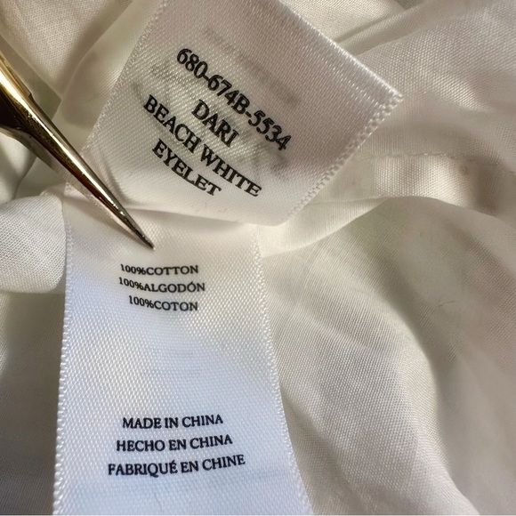 NWOT Rails ‘Dari’ Eyelet Drop Shoulder Tunic Top in “Beach White” Size Medium - Picture 11 of 16